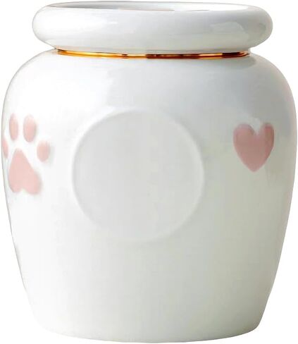 WF Ceramic Pet Ashes Keepsake, Design of Metal Threaded Cover Compatible with Cats for Dogs Memorial Ashes Urn 28 oz in Saudi Arabia