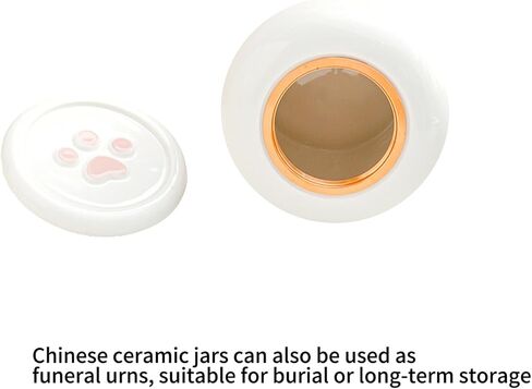 WF Ceramic Pet Ashes Keepsake, Design of Metal Threaded Cover Compatible with Cats for Dogs Memorial Ashes Urn 28 oz in Saudi Arabia