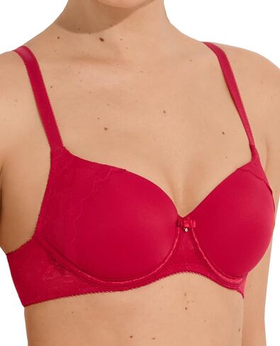 Lisca Women's Wired Bra Evelyn, Foam Cups, Lace, Seamless Look, Adjustable Straps, U-Back, Triple‑Hook Closure, 020228 in Saudi Arabia