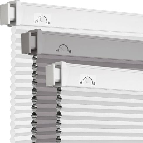 Grandekor No Tools No Drill Cordless Cellular Shades,34" W x 64" H,Blackout Honeycomb Blinds for Indoor Windows,UV Protection Privacy No Drill Blinds for Home,Door,White in Saudi Arabia