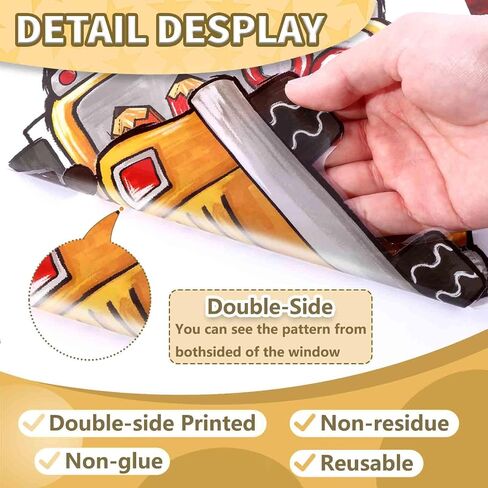 8 Sheets Back to School Window Clings,Cute School Bus Pencils Apple Window Stickers Reusable Double-Sided Window Decals for Classroom School Decor Welcome Party Supplies Glass Sticker in Saudi Arabia