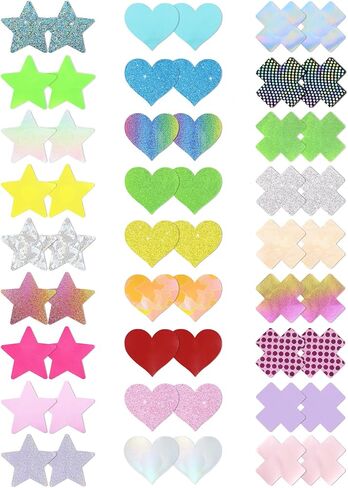 CICKEE Nipple Pasties Rave - 15/27 Pairs Pack Sticky Bra Nipple Covers for Women - Disposable Breast Patch in Saudi Arabia
