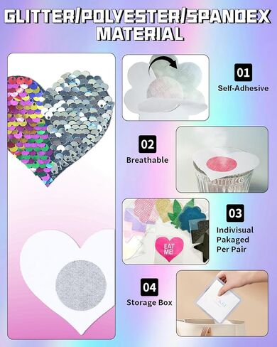 CICKEE Nipple Pasties Rave - 15/27 Pairs Pack Sticky Bra Nipple Covers for Women - Disposable Breast Patch in Saudi Arabia