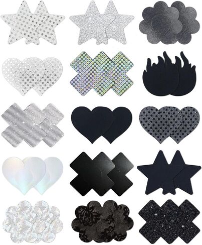 CICKEE Nipple Pasties Rave - 15/27 Pairs Pack Sticky Bra Nipple Covers for Women - Disposable Breast Patch in Saudi Arabia