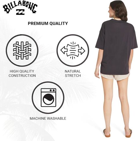 Billabong Women's Relaxed Fit Premium Soft Cotton Tee Short Sleeve Graphic Oversized T-Shirt in Kuwait
