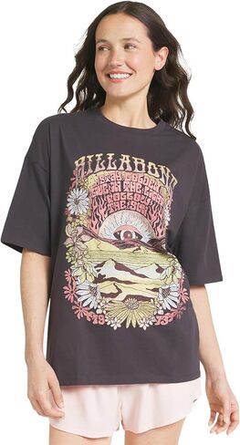 Billabong Women's Relaxed Fit Premium Soft Cotton Tee Short Sleeve Graphic Oversized T-Shirt in Kuwait