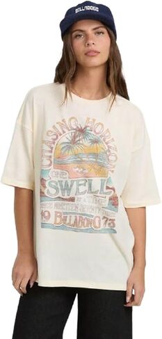 Billabong Women's Relaxed Fit Premium Soft Cotton Tee Short Sleeve Graphic Oversized T-Shirt in Kuwait