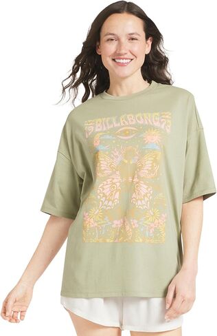 Billabong Women's Relaxed Fit Premium Soft Cotton Tee Short Sleeve Graphic Oversized T-Shirt in Kuwait