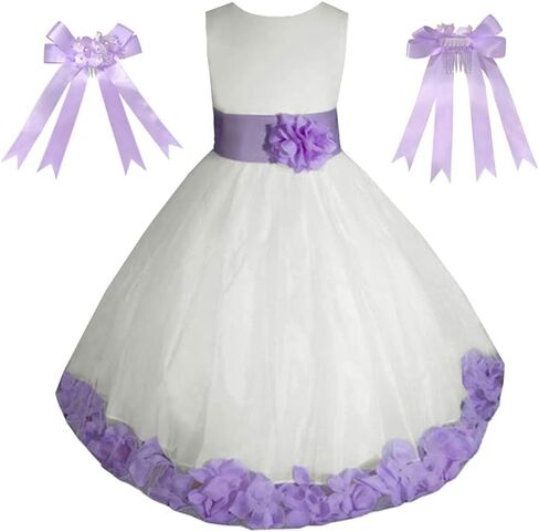 Made in USA/Ivory Tulle Rose Petals Flower Girl Wedding Pageant Easter Birthday Party Dress in Saudi Arabia