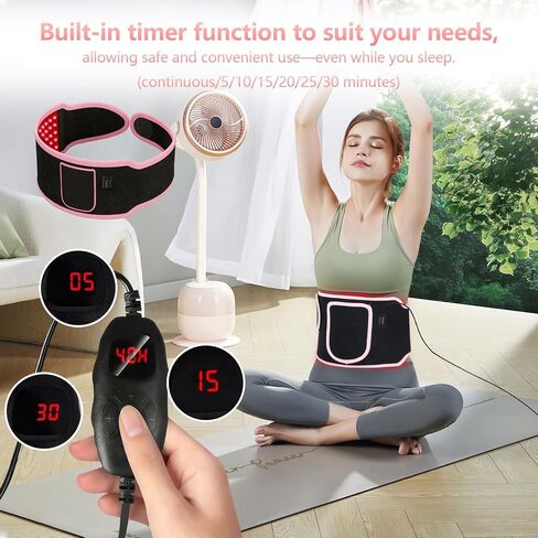 Red Light Therapy Belt with 105 Advanced 3-in-1 LEDs - Portable 660nm & 850nm for Back/Abdomen, Waist Wrap with Rhythm Mode y Timer& Body - Red Light Therapy Waist Adjustable Heat in Saudi Arabia