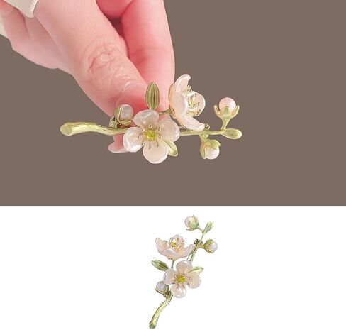 Jasmine Flower Pins Elegant Flower Brooch for Women Cute Enamel Pins for Women Clothing Jacket Hats Bags Accessories in Saudi Arabia