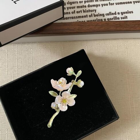 Jasmine Flower Pins Elegant Flower Brooch for Women Cute Enamel Pins for Women Clothing Jacket Hats Bags Accessories in Saudi Arabia
