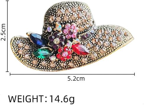 exquisite vintage hat brooch inlaid with multicolored rhinestone crystal flower for women brooch backpack badge jacket hat dress sweater anti light pin birthday jewelry gift in Saudi Arabia