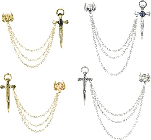 Ipotkitt Sorority Gothic Chain Tassels Brooches Breast Cancer Cat Fishing Enamel Pins Bird Lapel Pins for Dress Clothes Backpacks Hats Jeans Ties Decor in Kuwait