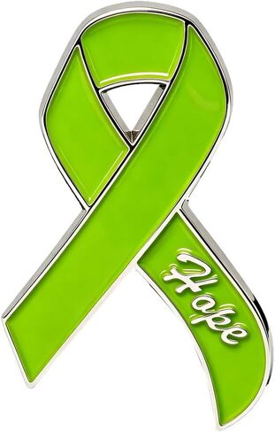 Lime Ribbon Lapel Pin - Lymphoma Awareness Enamel Pin Engraved Hope, Stainless Steel Clasp, Fundraiser & Remembrance Gift (Non-Hodgkin Hodgkin Support) in Saudi Arabia