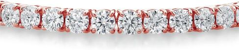 Gem Stone King 18K Rose Gold Plated Silver White Moissanite Tennis Bracelet For Women | 18.00 Cttw Round 5MM | 7.25 Inch | Fine Jewelry Mom Women Wife in Saudi Arabia