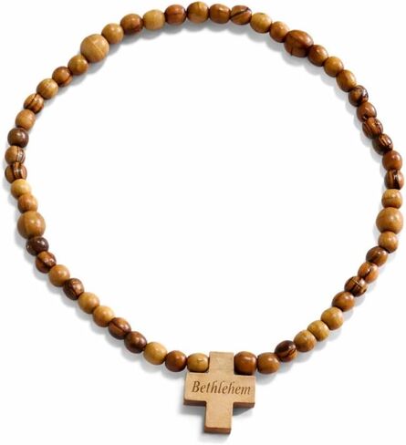 Bethlehem Olive Wood Rosary Bracelet for Men and Women – Adjustable Catholic Prayer Bracelet – Christian Religious Gift in Saudi Arabia