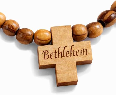 Bethlehem Olive Wood Rosary Bracelet for Men and Women – Adjustable Catholic Prayer Bracelet – Christian Religious Gift in Saudi Arabia