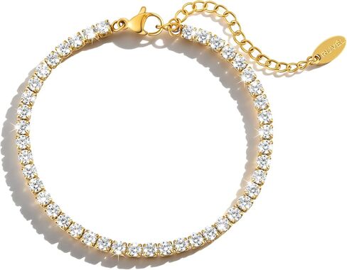 Ruvel Tennis Bracelet for Women, Sparkling CZ Jewelry, Adjustable Stackable Dainty Birthday Gift for Her, Anniversary Wedding Jeweley in Saudi Arabia