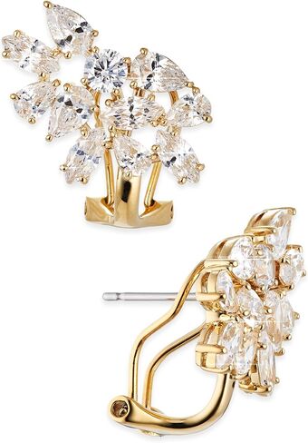 NADRI Wedding Earrings - RSVP CZ Cluster Earrings, 3/4in x 3/4 in, Bridal Earrings, Formal Earrings in Saudi Arabia
