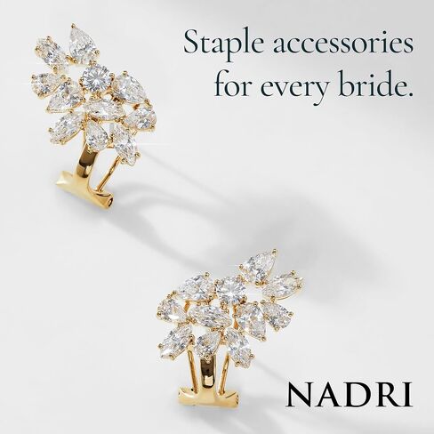 NADRI Wedding Earrings - RSVP CZ Cluster Earrings, 3/4in x 3/4 in, Bridal Earrings, Formal Earrings in Saudi Arabia