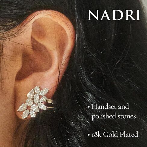 NADRI Wedding Earrings - RSVP CZ Cluster Earrings, 3/4in x 3/4 in, Bridal Earrings, Formal Earrings in Saudi Arabia