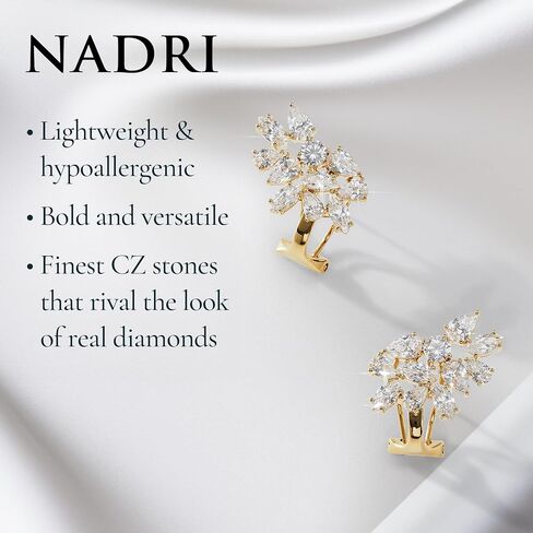 NADRI Wedding Earrings - RSVP CZ Cluster Earrings, 3/4in x 3/4 in, Bridal Earrings, Formal Earrings in Saudi Arabia