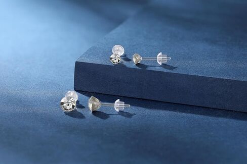 Plastic Post Earrings with 4MM & 6MM Cubic Zirconia Stud for Sensitive Skin, 2-Pair Mini & Big Lightweight Hypoallergenic Nickel-Free Studs for Metal Allergies in Saudi Arabia