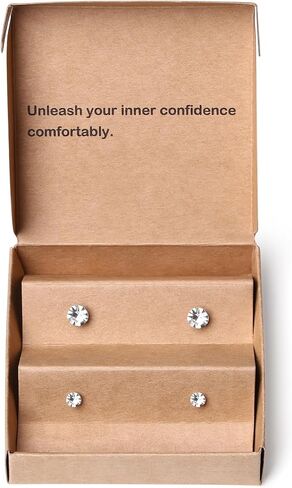 Plastic Post Earrings with 4MM & 6MM Cubic Zirconia Stud for Sensitive Skin, 2-Pair Mini & Big Lightweight Hypoallergenic Nickel-Free Studs for Metal Allergies in Saudi Arabia