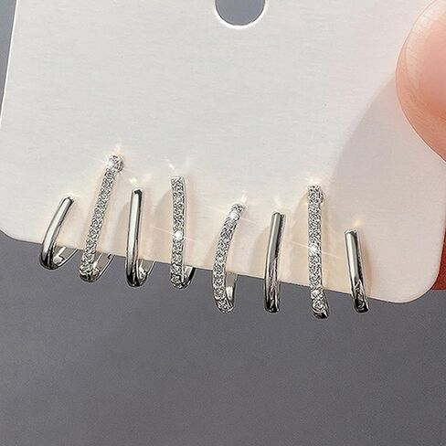 Fashion Contracted Claws Design Cubic Zirconia Stud Earrings Everyday Jewelry for Women in Kuwait