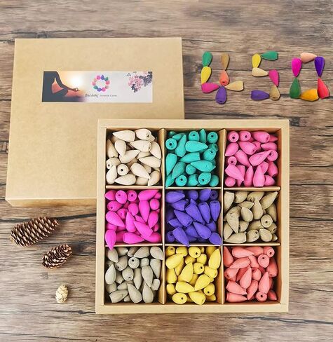 450 Pcs Backflow Incense Cones - Waterfall Incense Cone, 9 Natural Plant Fragrances, Burner Holder in Saudi Arabia
