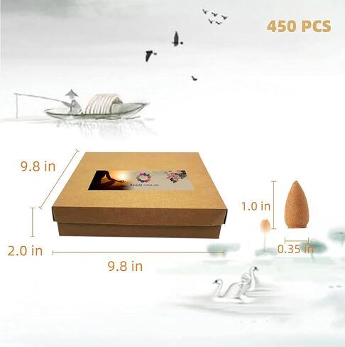 450 Pcs Backflow Incense Cones - Waterfall Incense Cone, 9 Natural Plant Fragrances, Burner Holder in Saudi Arabia
