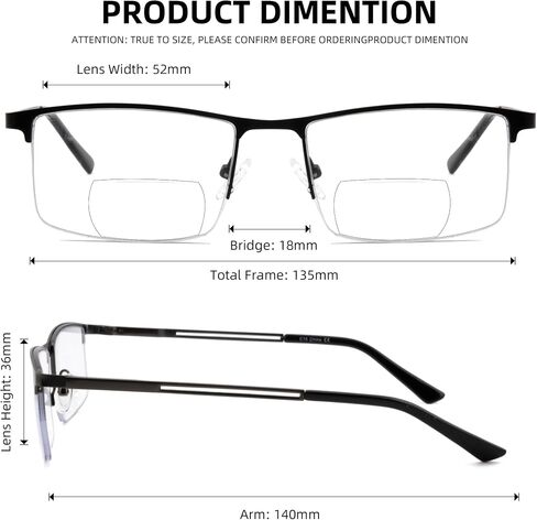 Half frame bifocal reading glasses for men women,blue light blocking eyeglasses Spring Hinge Computer Readers in Saudi Arabia