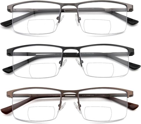 Half frame bifocal reading glasses for men women,blue light blocking eyeglasses Spring Hinge Computer Readers in Saudi Arabia