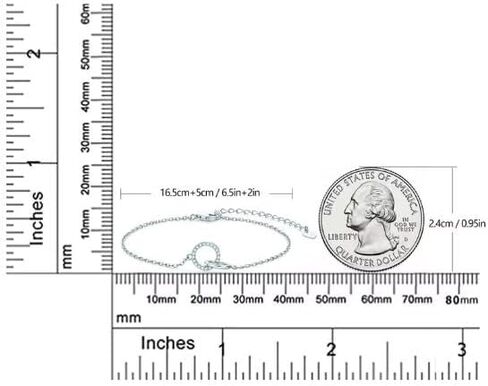 JIHANNA Moissanite Diamond Open Circle Double Infinity Interlocking Eternity Friendship Love Lucky Bracelet, Sterling Silver 925, D Color VVS1 in Saudi Arabia
