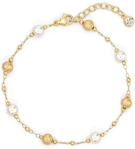 LOYATA Pearl Bracelets for Women-Charm Gold Beaded Pearl Bracelet Dainty 14K Gold Plated Waterproof Beaded Bracelets Jewelry Gifts for Women in Saudi Arabia