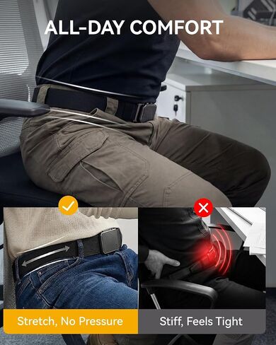 CHAOREN Mens Ratchet Belt – 1.5" Stretch Nylon Belts for Casual, Work, Golf – Adjustable Fit for Everyday Comfort in Saudi Arabia