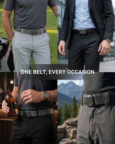 CHAOREN Mens Ratchet Belt – 1.5" Stretch Nylon Belts for Casual, Work, Golf – Adjustable Fit for Everyday Comfort in Saudi Arabia