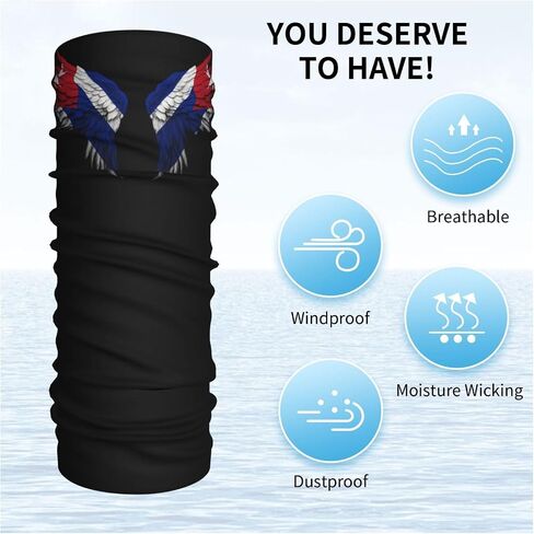 Cuba Cubans Flag Wings Balaclava Bandana Neck Gaiter Face Mask For Men Women Shield Scarf Face Mask Seamless Uv Protection For Motorcycle Cycling Riding Running Headbands in Kuwait