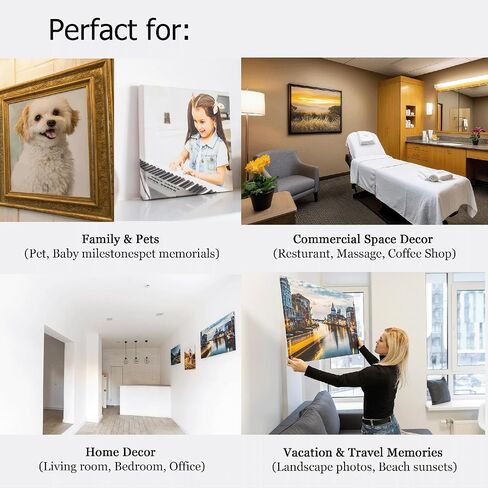 Custom Canvas Prints with Your Photos, (8" L x 8" W) Wrapped Frame Personalized Pictures Wall Art Print, Customized Photo Gifts, for Family, Baby, Pets, Home Decor in Kuwait