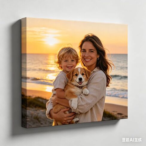 Custom Canvas Prints with Your Photos, (8" L x 8" W) Wrapped Frame Personalized Pictures Wall Art Print, Customized Photo Gifts, for Family, Baby, Pets, Home Decor in Kuwait