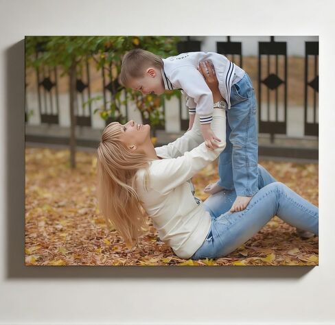 Custom Canvas Prints with Your Photos, (8" L x 8" W) Wrapped Frame Personalized Pictures Wall Art Print, Customized Photo Gifts, for Family, Baby, Pets, Home Decor in Kuwait