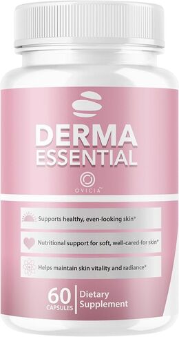 Derma Essential - Derma Essential Capsules Advanced Formula Support Premium Natural Ingredients, DermaEssential Pills Maximum Strength Health and Wellness Reviews, 60 Capsules for 1 Month in Saudi Arabia