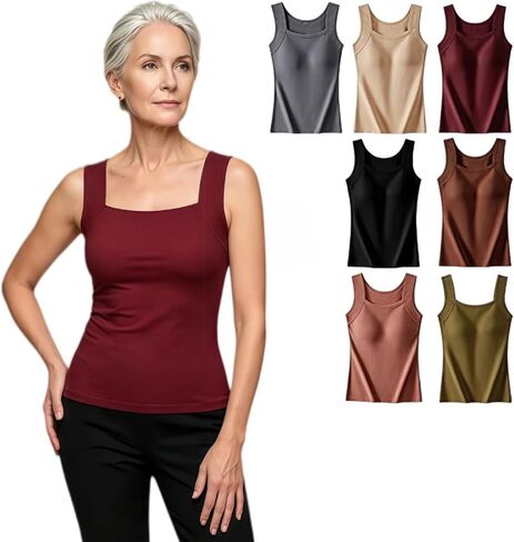 Built in Comfort Bra Tanktop for Women, Seamless Shaper Bra Cami, Wire-Free Tank Tops with Support, No Rolling Up in Kuwait