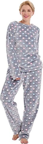 Fleece Pajama Sets For Women 2 Piece Women's Soft Pajama Sets Printed Loungewear Sleepwear in Kuwait