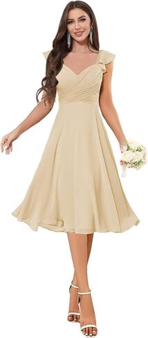 Chiffon Bridesmaid Dresses Short Pleated Corset A Line Formal Evening Dress for Women in Saudi Arabia