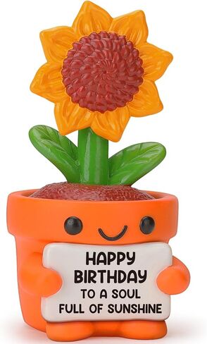 Mini Funny Sunflower Teacher Appreciation Gifts for Women Men, End of Year Thank You Teacher Gifts Ideas, Personalized Cool Small Cute Stuff Things, Resin Sunflower Figurines Home Office Desk Decor in Saudi Arabia