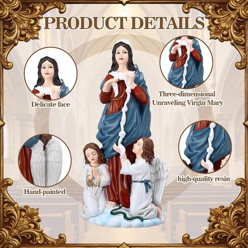 Novabright 9.8" Virgen Desatanudos Estatua Our Lady Undoer of Knots Statue Resin Catholic Virgin Mary Statue Catholic Virgin Mary Statues Religious Inspirational Gift for Church Altar Home Decorations in Kuwait