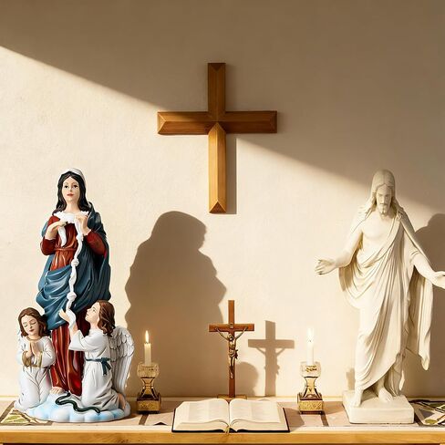 Novabright 9.8" Virgen Desatanudos Estatua Our Lady Undoer of Knots Statue Resin Catholic Virgin Mary Statue Catholic Virgin Mary Statues Religious Inspirational Gift for Church Altar Home Decorations in Kuwait