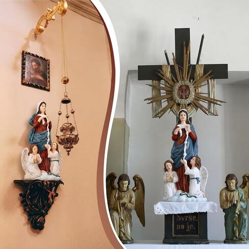 Novabright 9.8" Virgen Desatanudos Estatua Our Lady Undoer of Knots Statue Resin Catholic Virgin Mary Statue Catholic Virgin Mary Statues Religious Inspirational Gift for Church Altar Home Decorations in Kuwait